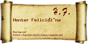 Henter Feliciána névjegykártya